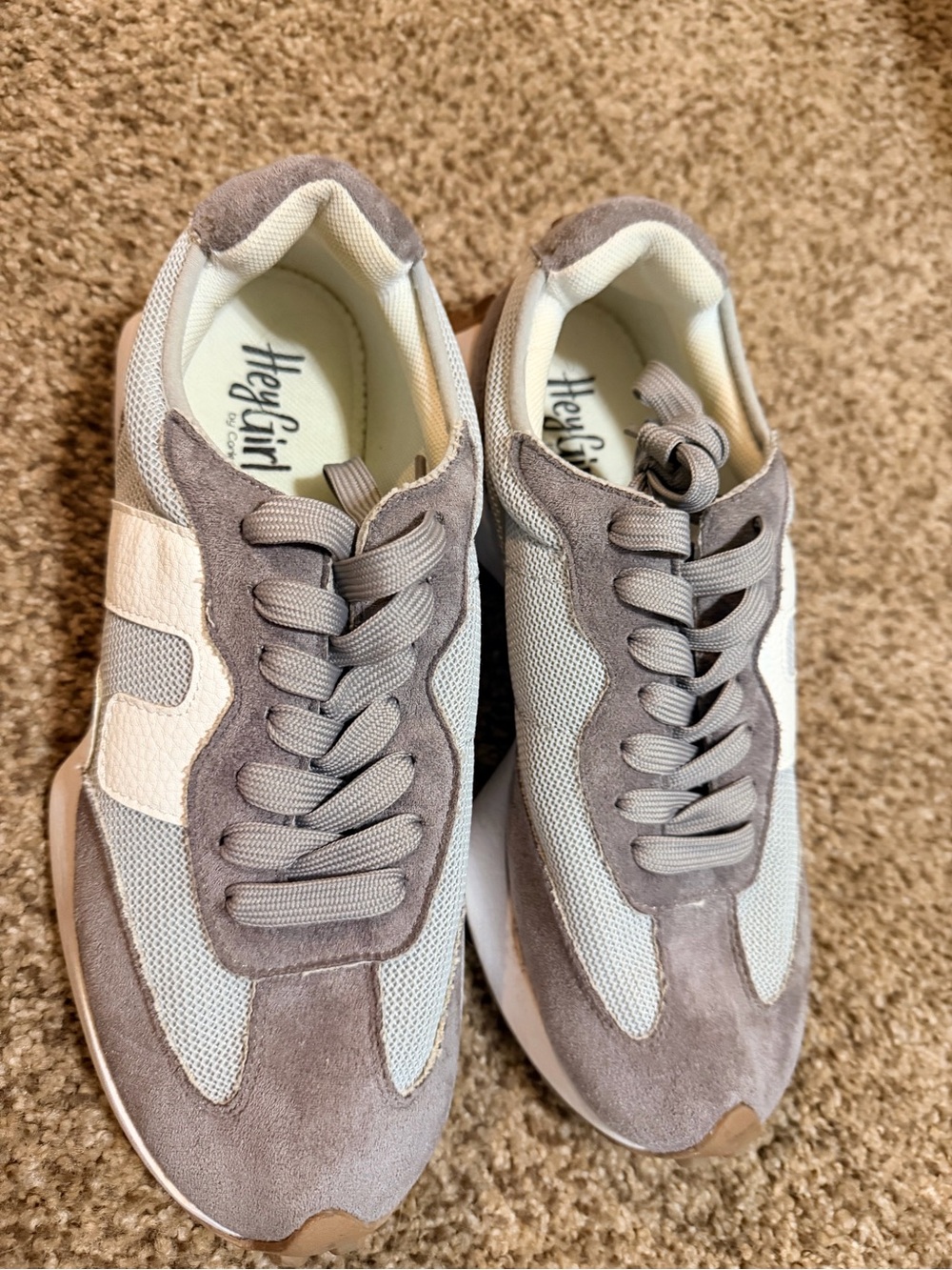 Hey Girl Men's Taupe Suede & Mesh Casual Sneaker